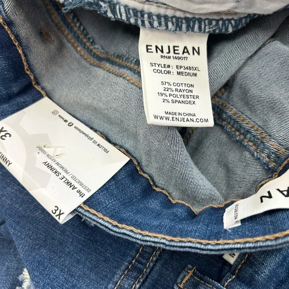 *NEW* Enjean Denim Mid-Rise Ankle Length Skinny Jean Plus Size 3X - Picture 7 of 8